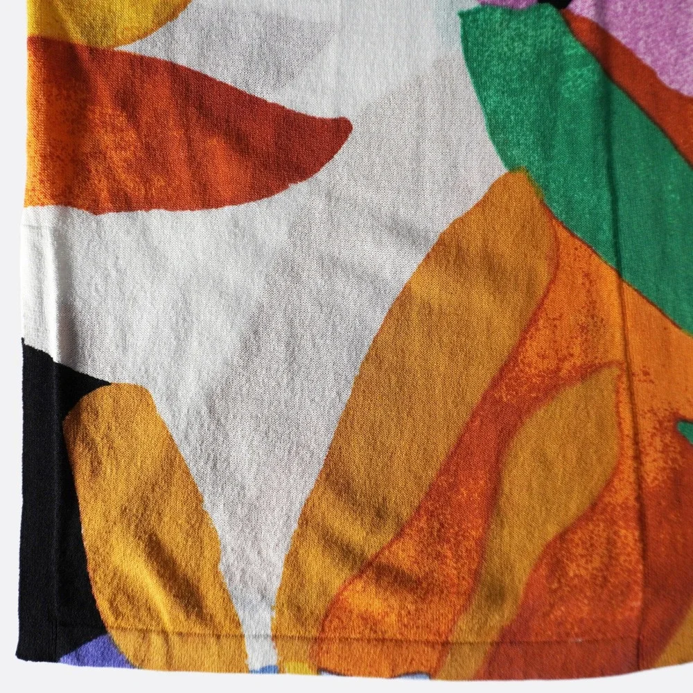Chico's Knit Kimono‎ Cardigan L 0X 12 Multi-Color Floral Abstract Open Front